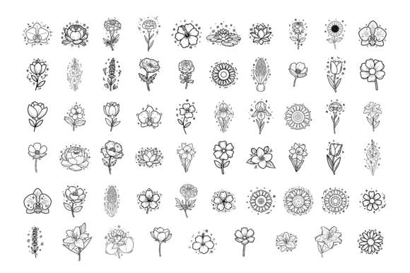 Download Minimal Line Art Flower Icon Set - Minimal Collection