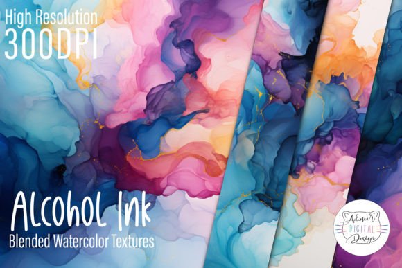 Download Alcohol Ink Blended Watercolor Textures - Premium Resources